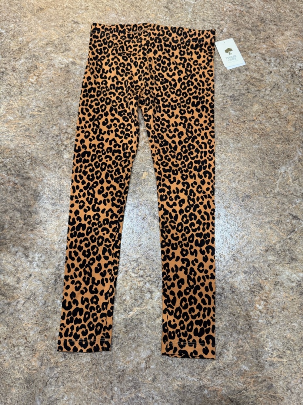 New Tucker + Tate Leopard Print Leggings Tan Black Size 7